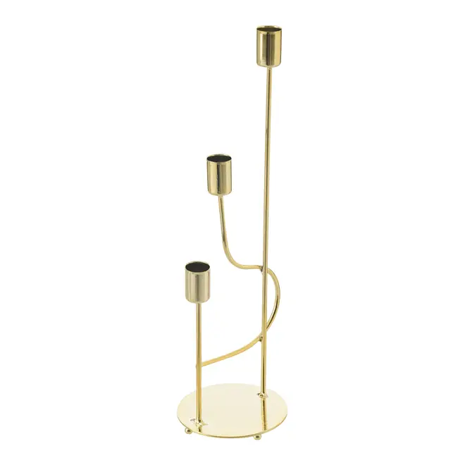 CANDELABRO PARA 3 VELAS CLEO - DOURADO - Foto 3