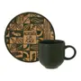 XÍCARA CAFÉ 85 ML SETE ERVAS AXÉ - ARGILA CRUA/VERDE - Foto 1