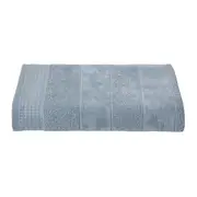 TOALHA DE BANHO 1,35 M X 70 CM DOUX AU TOUCHER - BLEU CENDRÉ - Foto 2