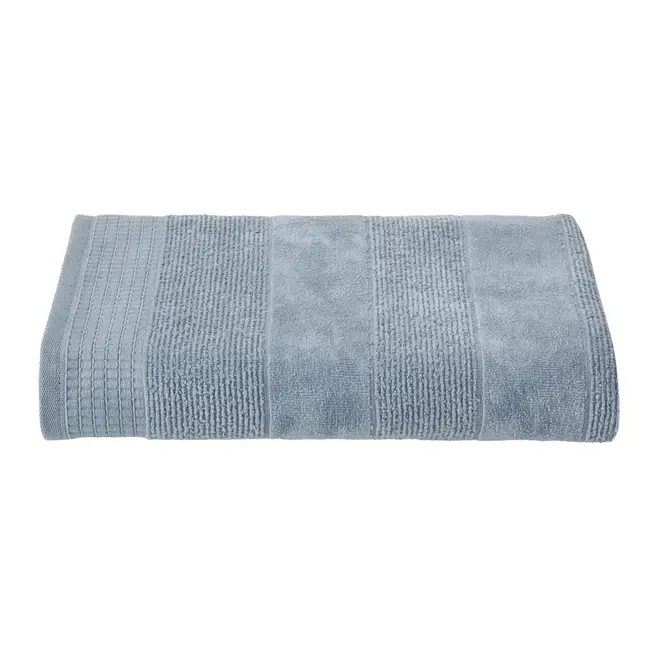 TOALHA DE BANHO 1,35 M X 70 CM DOUX AU TOUCHER - BLEU CENDRÉ - Foto 2