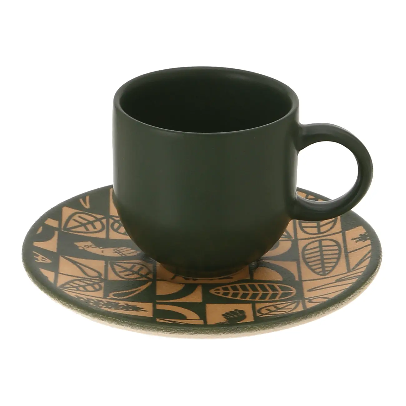 XÍCARA CAFÉ 85 ML SETE ERVAS AXÉ - ARGILA CRUA/VERDE - Foto 3