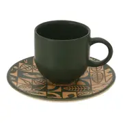 XÍCARA CAFÉ 85 ML SETE ERVAS AXÉ - ARGILA CRUA/VERDE - Foto 3