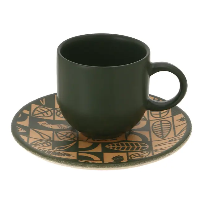 XÍCARA CAFÉ 85 ML SETE ERVAS AXÉ - ARGILA CRUA/VERDE - Foto 3