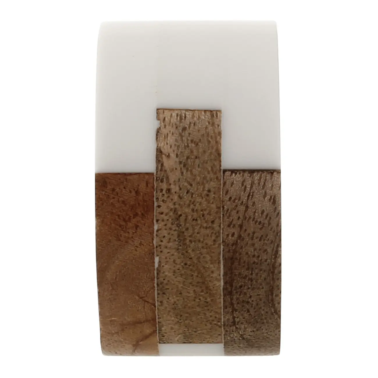 ARGOLA PARA GUARDANAPO CONJUNTO COM 2 PEÇAS MANGO - CASTANHO/OFF WHITE - Foto 5