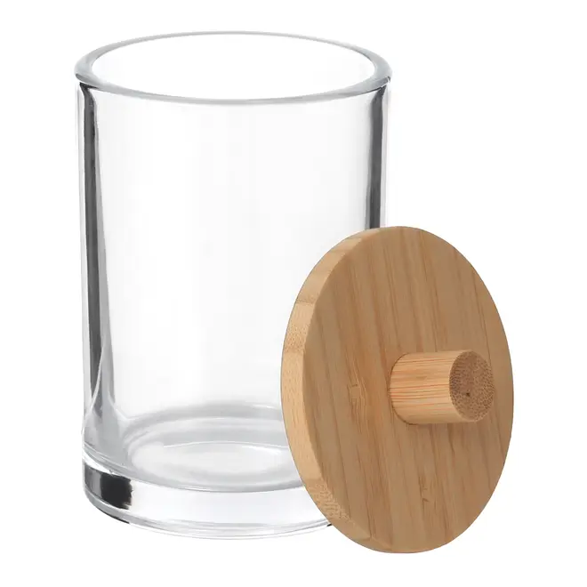 PORTA-ALGODÃO 12 CM BAMBOO - INCOLOR/BAMBU - Foto 3