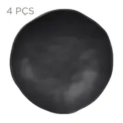 JOGO DE PRATO FUNDO C/4 PÇS GEO ORGÂNICO - PRETO FOSCO - Foto 1