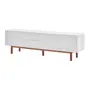 RACK 2 PORTAS/2 GAVETAS 1,90 M X 40 CM POINT - BRANCO/NOZES - Foto 2