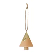 KIT COM 2 PINGENTES ÁRVORE E BOLA VILAREJO NOEL - ÁLAMO/OURO - Foto 2