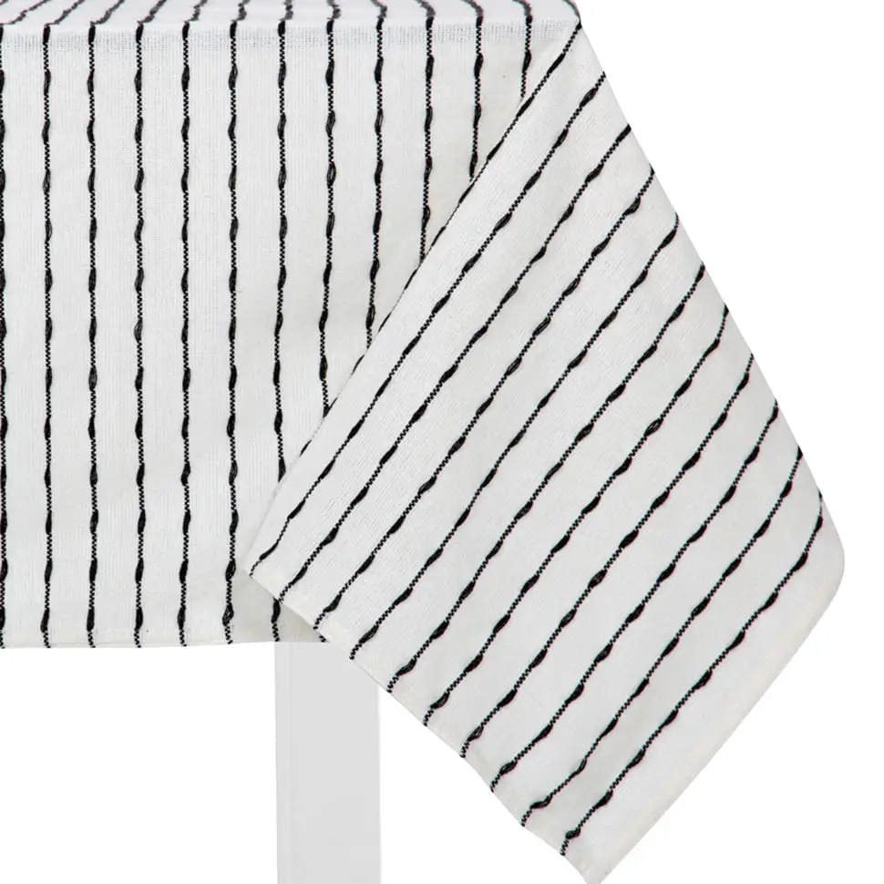 TOALHA DE MESA 1,40 M X 2,10 M UTTU - BRANCO/PRETO - Foto 3