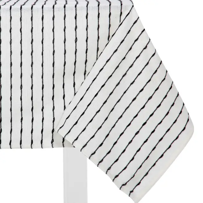 TOALHA DE MESA 1,40 M X 2,10 M UTTU - BRANCO/PRETO - Foto 3