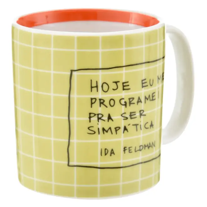 CANECA 330 ML IDA - SER SIMPÁTICA - VERDE CLARO/TERRACOTA - Foto 2