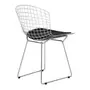 CADEIRA COM ALMOFADA BERTOIA - CROMADO/PRETO - Foto 4