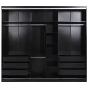 ESTRUTURA DE GUARDA-ROUPA DE CASAL 3 PORTAS FRIZ - PRETO - Foto 3