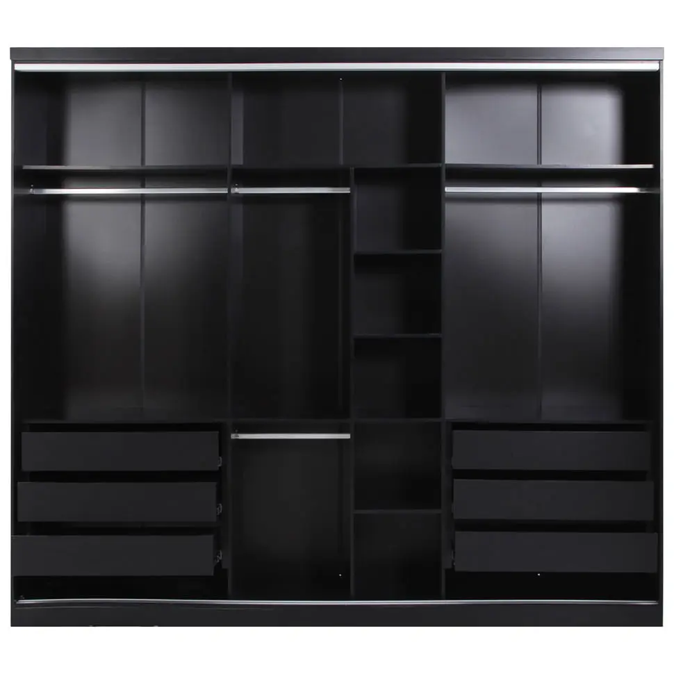 ESTRUTURA DE GUARDA-ROUPA DE CASAL 3 PORTAS FRIZ - PRETO - Foto 3