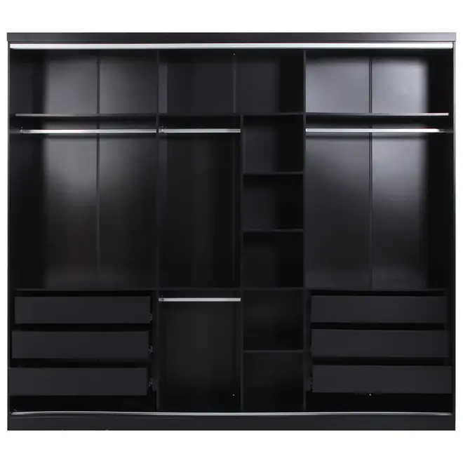 ESTRUTURA DE GUARDA-ROUPA DE CASAL 3 PORTAS FRIZ - PRETO - Foto 3