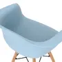 CADEIRA COM BRAÇOS EASY WOOD - FAIA/AZUL CLARO - Foto 6