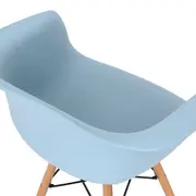 CADEIRA COM BRAÇOS EASY WOOD - FAIA/AZUL CLARO - Foto 6