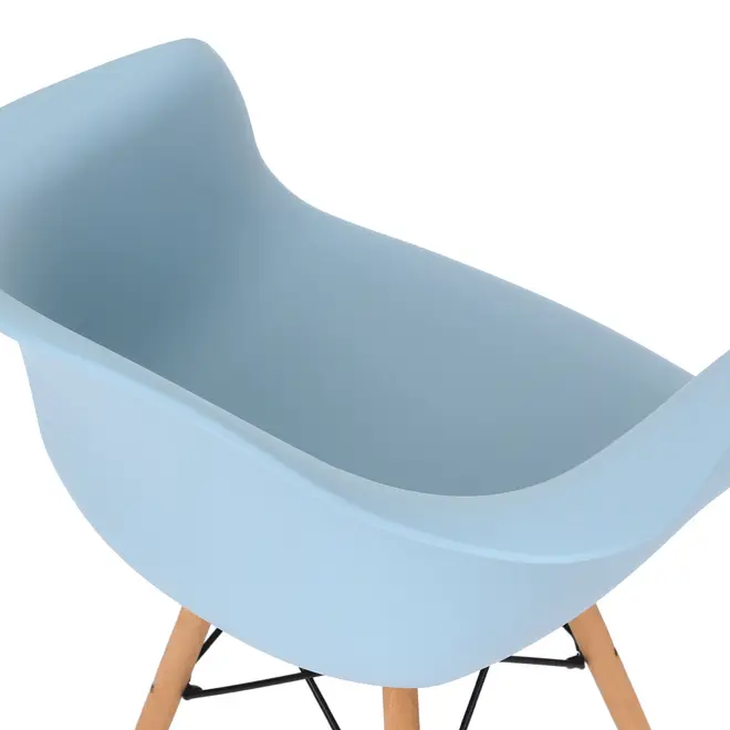 CADEIRA COM BRAÇOS EASY WOOD - FAIA/AZUL CLARO - Foto 6