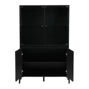 CRISTALEIRA 4 PORTAS 90X139 RIBS - PRETO/INCOLOR - Foto 5
