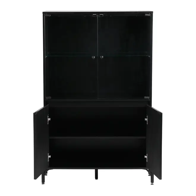 CRISTALEIRA 4 PORTAS 90X139 RIBS - PRETO/INCOLOR - Foto 5