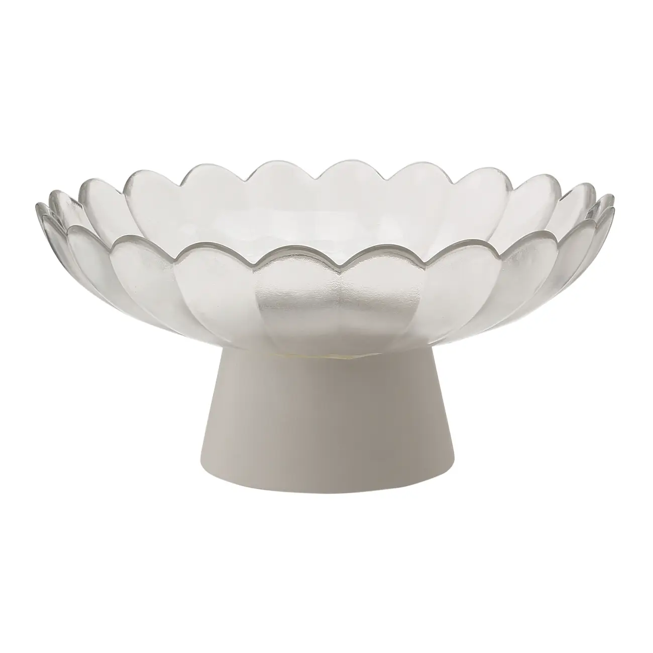 CENTRO DE MESA 25 CM LOUIS - INCOLOR/CINZA - Foto 1