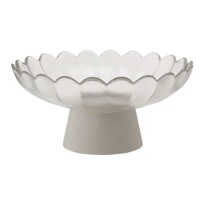 CENTRO DE MESA 25 CM LOUIS - INCOLOR/CINZA - Foto 1