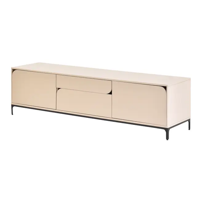 RACK 3 PORTAS/1 GAVETA 1,80 M X 45 CM NASH - AREIA/PRETO - Foto 2