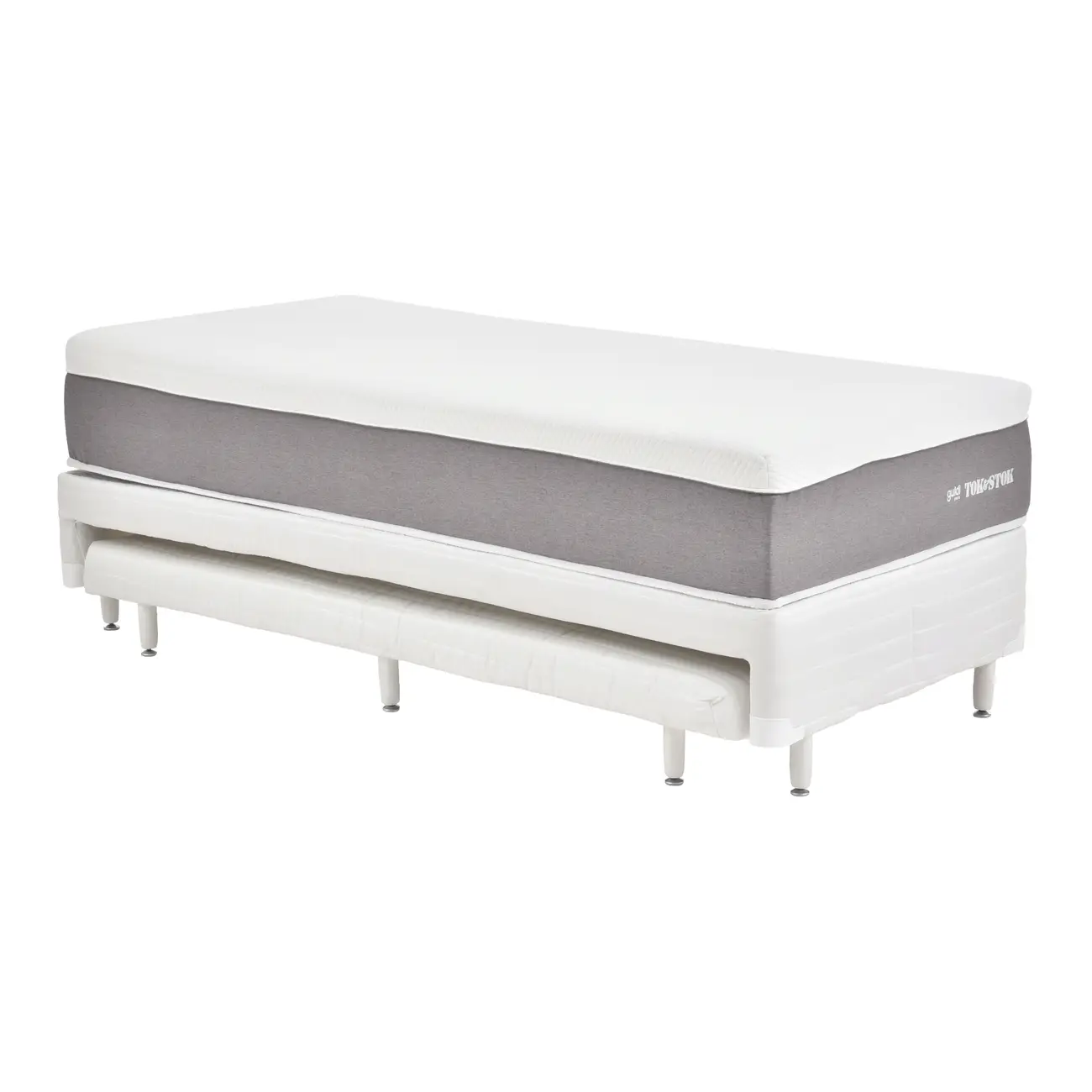 CAMA BOX SOLT 88 C/INF TATOU LÁTEX/MAX - CINZA/BRANCO - Foto 2