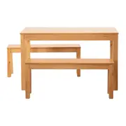 MESA COM 2 BANCOS ALENTEJO - AMÊNDOA/AMÊNDOA - Foto 2