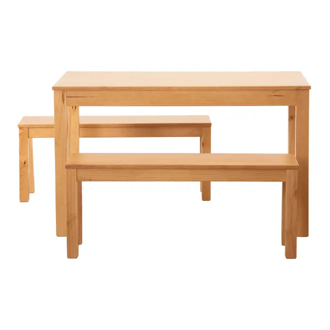 MESA COM 2 BANCOS ALENTEJO - AMÊNDOA/AMÊNDOA - Foto 2