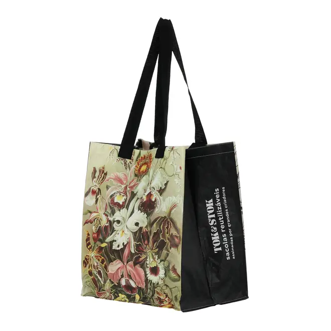 SACOLA REUTILIZÁVEL NATUREZA BOTÂNICA - MULTICOR/PRETO - Foto 4