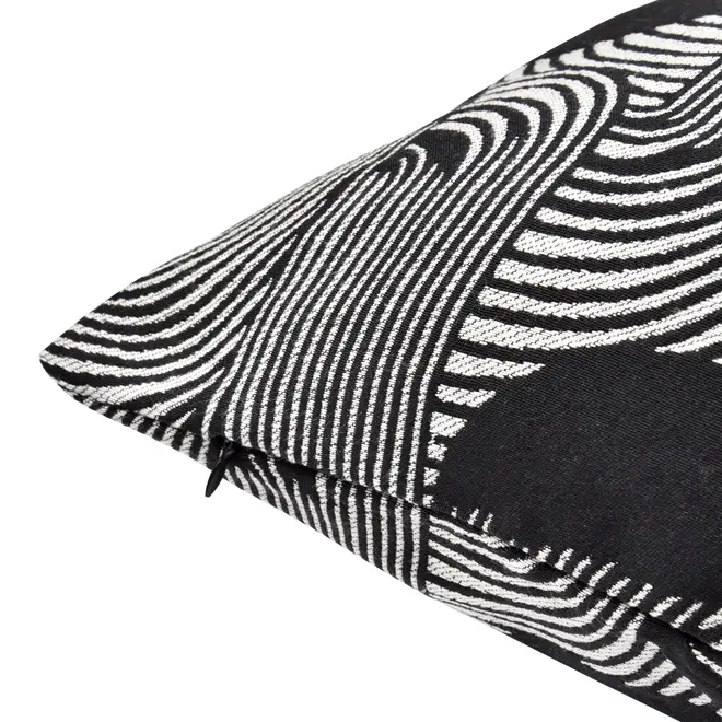 CAPA PARA ALMOFADA 45 CM X 45 CM SINUOUS - PRETO/CREAM - Foto 2