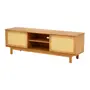 RACK 2 PORTAS DE CORRER COM PALHINHA 1,60 M X 40 CM PALHANDI - AMÊNDOA/NATURAL - Foto 4