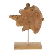 ADORNO MESA 16 CM CAFEZAL - KAFE MADEIRA/BRANCO - Foto 1