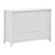 CÔMODA 4 GAVETAS/1 PORTA 1,22 M X 50 CM MON DIEU - BRANCO - Foto 3