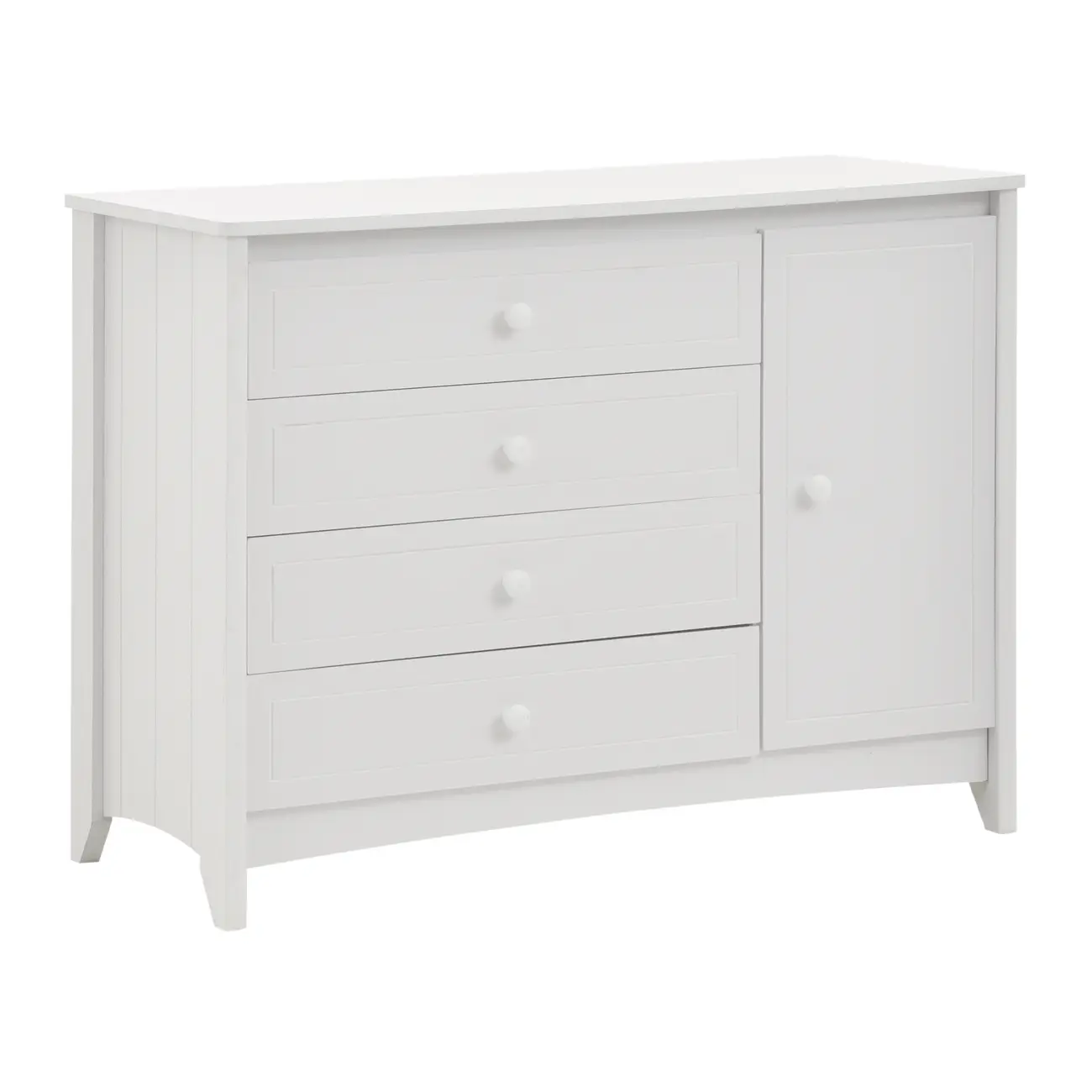 CÔMODA 4 GAVETAS/1 PORTA 1,22 M X 50 CM MON DIEU - BRANCO - Foto 3
