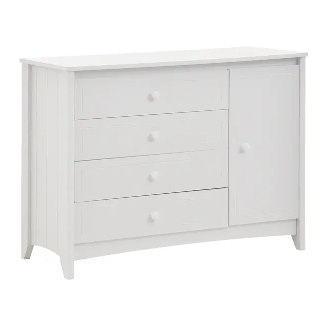 CÔMODA 4 GAVETAS/1 PORTA 1,22 M X 50 CM MON DIEU - BRANCO - Foto 3