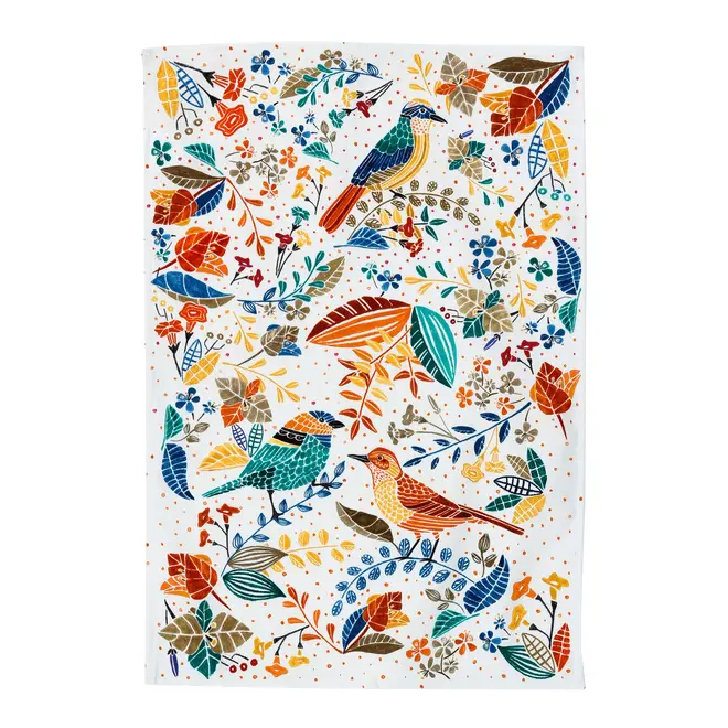 PANO DE COPA 60 CM X 40 CM BEM QUE TE VI - BRANCO/MULTICOR - Foto 1