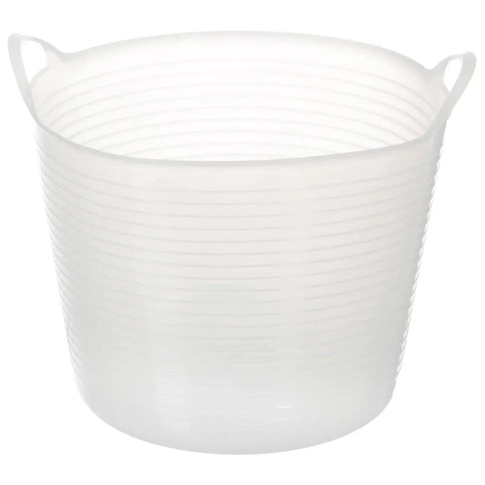 CESTO COM ALÇA 26 L DOBI - BRANCO TRANSLUCIDO - Foto 1
