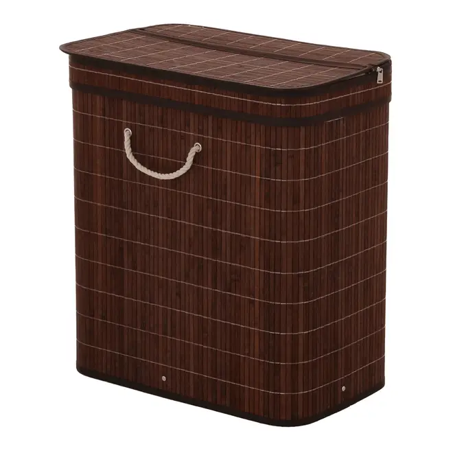 CESTO PARA ROUPAS COM DIVISÓRIA 53 CM X 60 CM X 35 CM BUKA - MARROM/BEGE - Foto 2