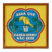 QUADRO 33 CM X 33 CM MEMÓRIA INTERIOR - NOZES/AMARELO - Foto 1