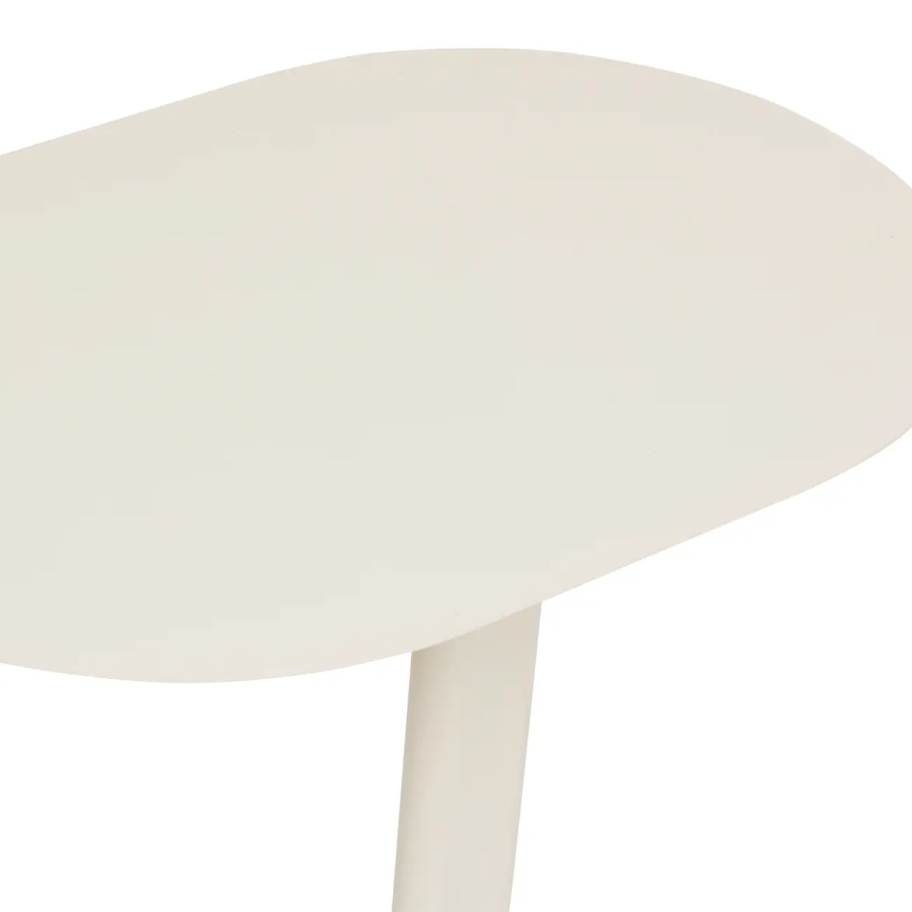 MESA LATERAL OVAL 50 CM X 35 CM THEKE - OFF WHITE - Foto 4