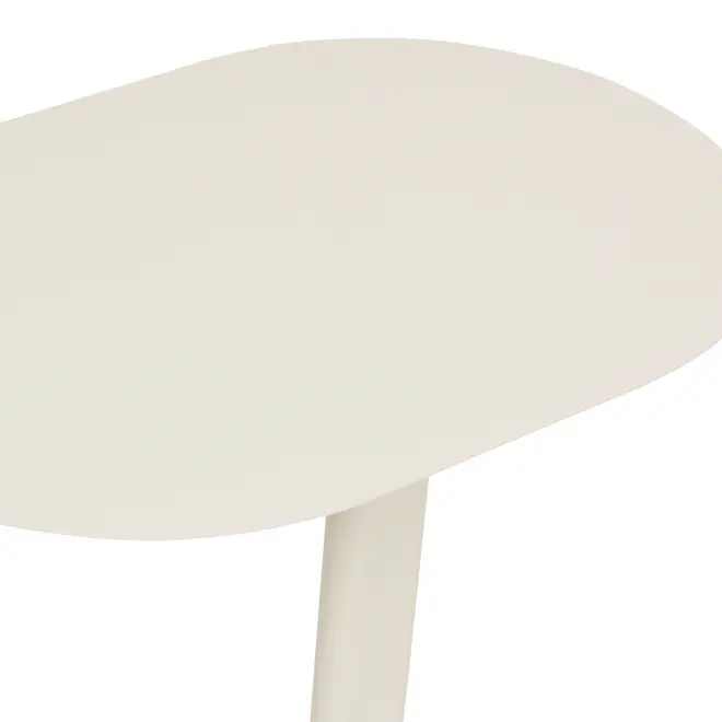 MESA LATERAL OVAL 50 CM X 35 CM THEKE - OFF WHITE - Foto 4