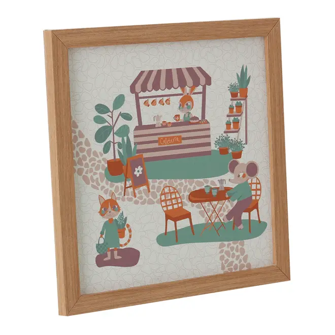 QUADRO III 30 CM X 30 CM FEIRA DOS BICHOS - AMÊNDOA/MULTICOR - Foto 2