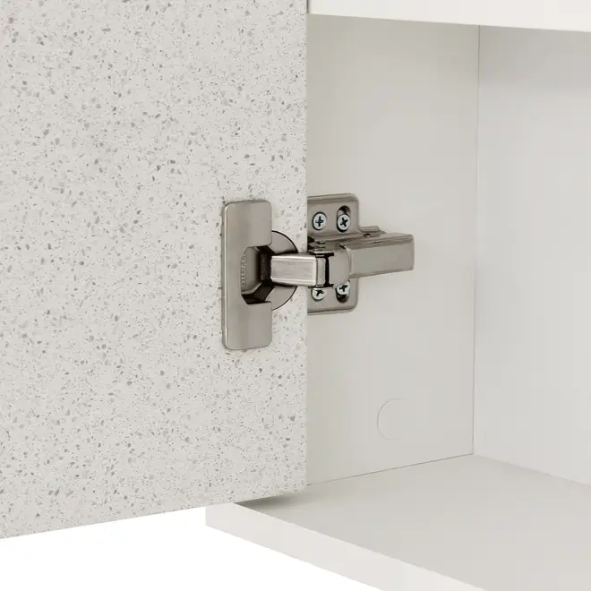 ARMÁRIO DE BANHEIRO COM ESPELHO 1 PORTA 80 CM X 70 CM SLEEK - BRANCO/PRATA - Foto 7