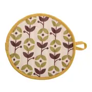 LUVA DE FORNO COM PEGADOR BLOOMBELOT - AMARELO HANBAR/MARROM DE LEI - Foto 3