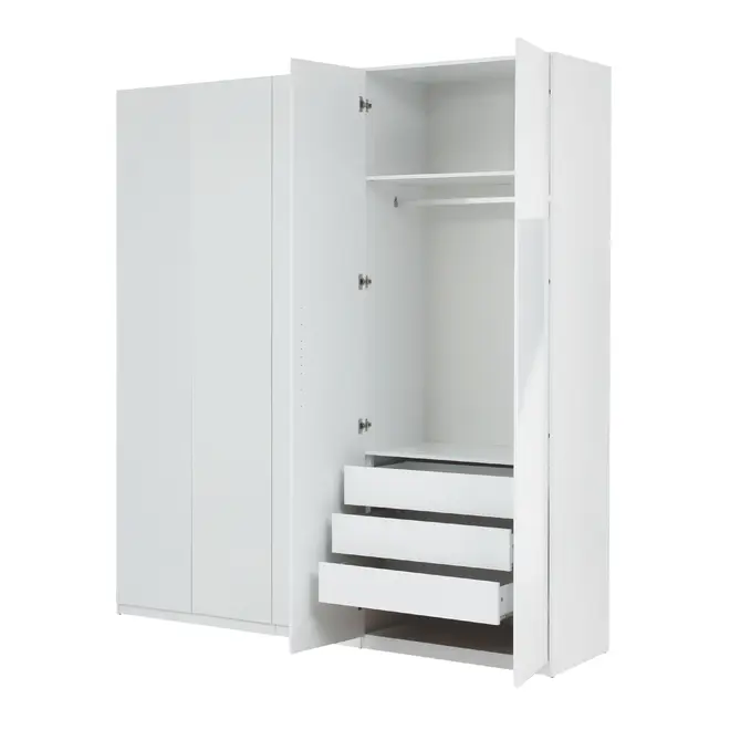 GUARDA-ROUPA DE CASAL 5 PORTAS 3 GAVETAS 45 MAXIMUS - BRANCO - Foto 8