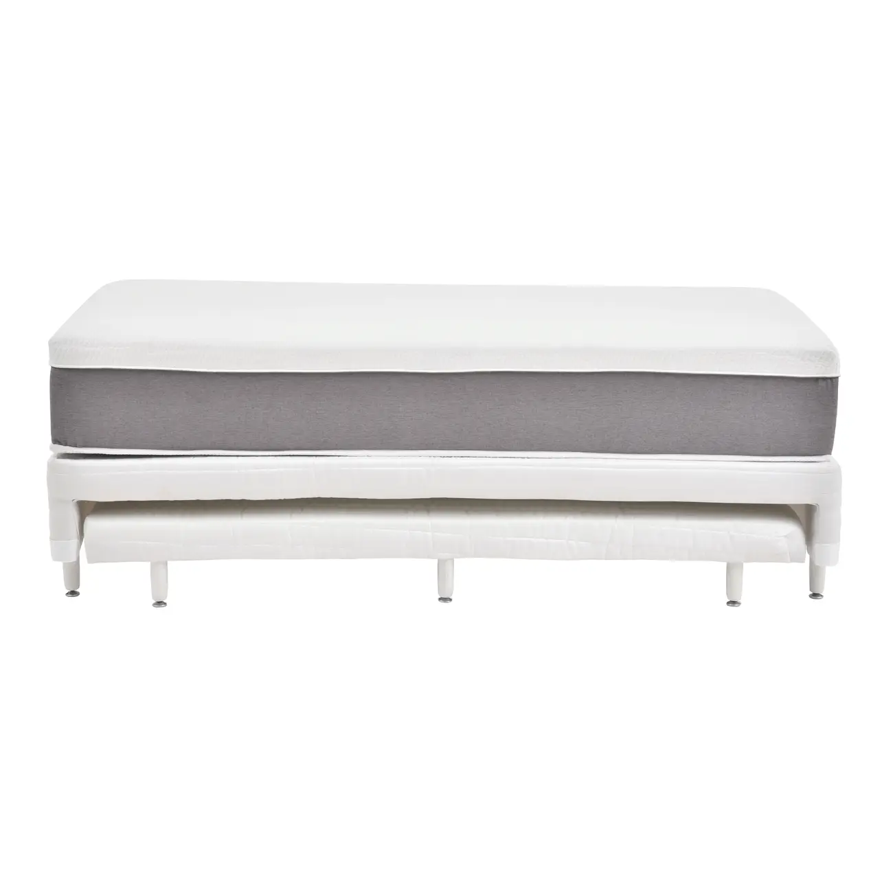 CAMA BOX SOLT 88 C/INF TATOU LÁTEX/MAX - CINZA/BRANCO - Foto 1