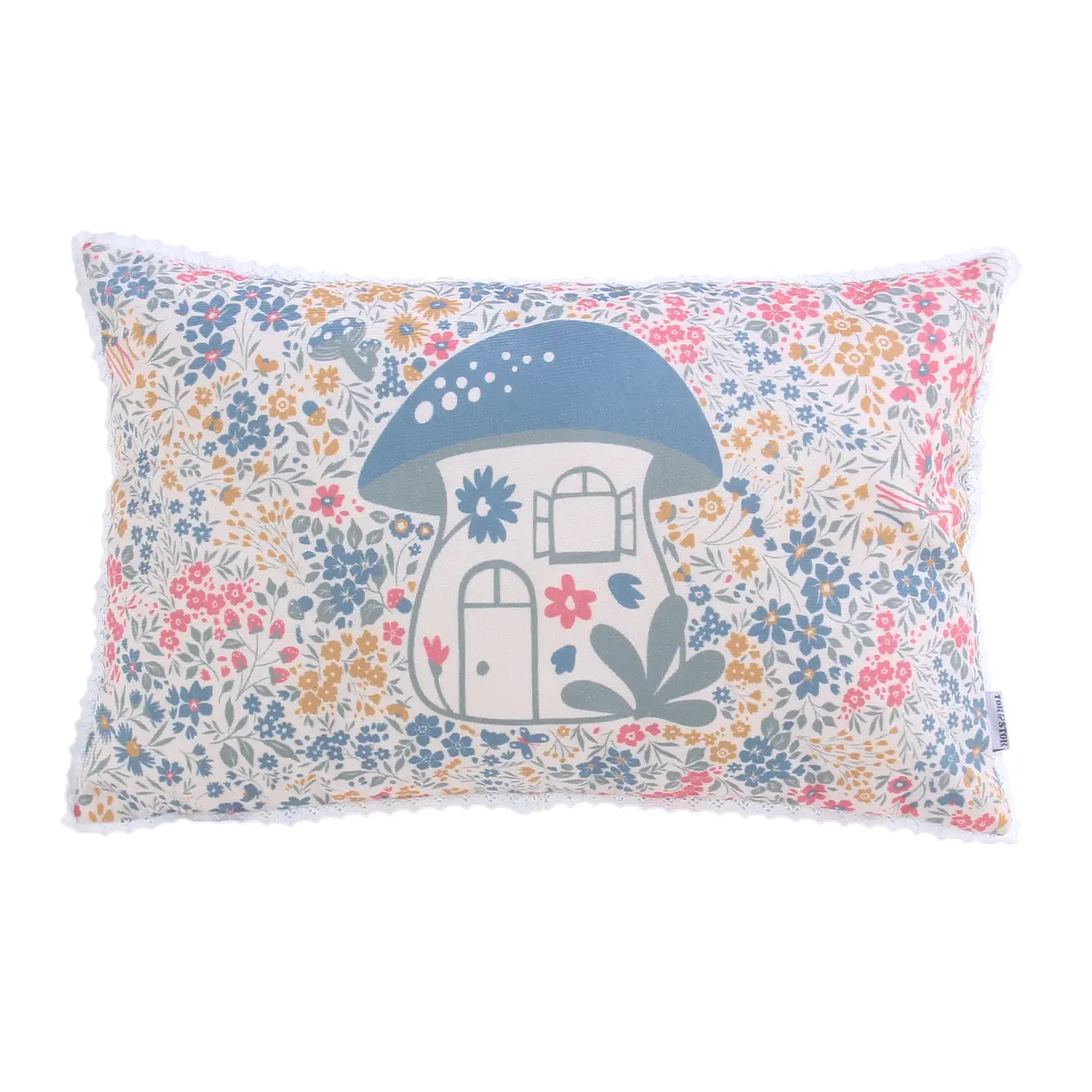 ALMOFADA 50 CM X 30 CM DELICADÊ CADÊ - BLEU CENDRÉ/MULTICOR - Foto 1