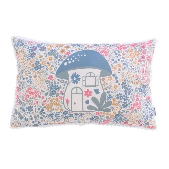 ALMOFADA 50 CM X 30 CM DELICADÊ CADÊ - BLEU CENDRÉ/MULTICOR - Foto 1